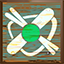 Small Skis and Snowboard Icon With a Green Circle